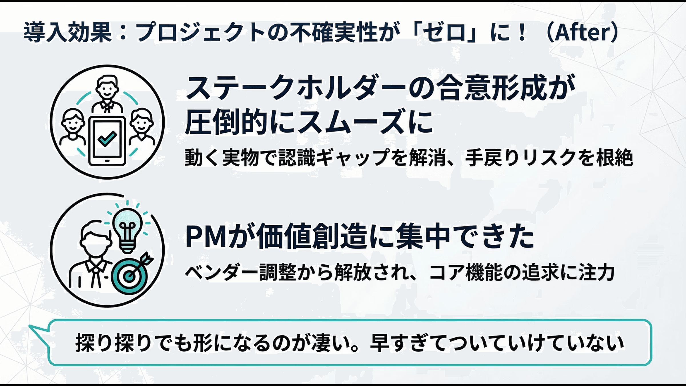 スムーズな進捗